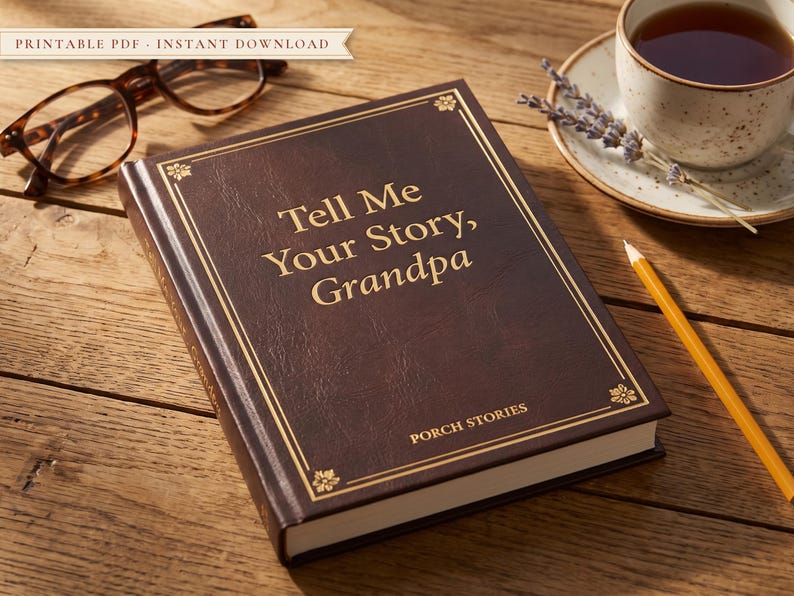 Tell Me Your Story, Grandpa printable guided memory journal