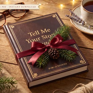 Tell Me Your Story, Grandpa memory journal wrapped as a Christmas gift