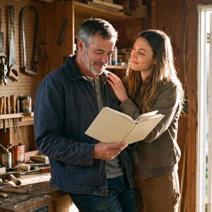 Filling in the Tell Me Your Story, Dad journal together