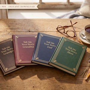 The Porch Stories Family Bundle: Tell Me Your Story journals for Grandpa, Grandma, Dad and Mom, printable PDF