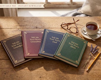 Family Memory Journal Bundle, Grandpa Grandma Dad Mom Life Story Books (Instant Download)