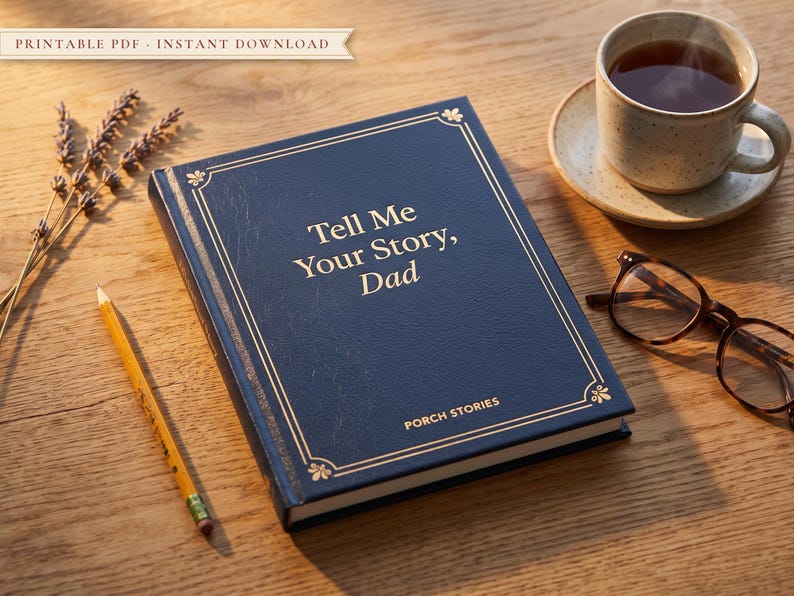 Tell Me Your Story, Dad printable guided memory journal