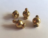 Vintage Solid Brass Stem Jewelry Box Feet Box Hardware Doll House Jewelry Craft Box Tea Caddy Clock Feet Set of 4 Pieces 7 16 quot Diameter