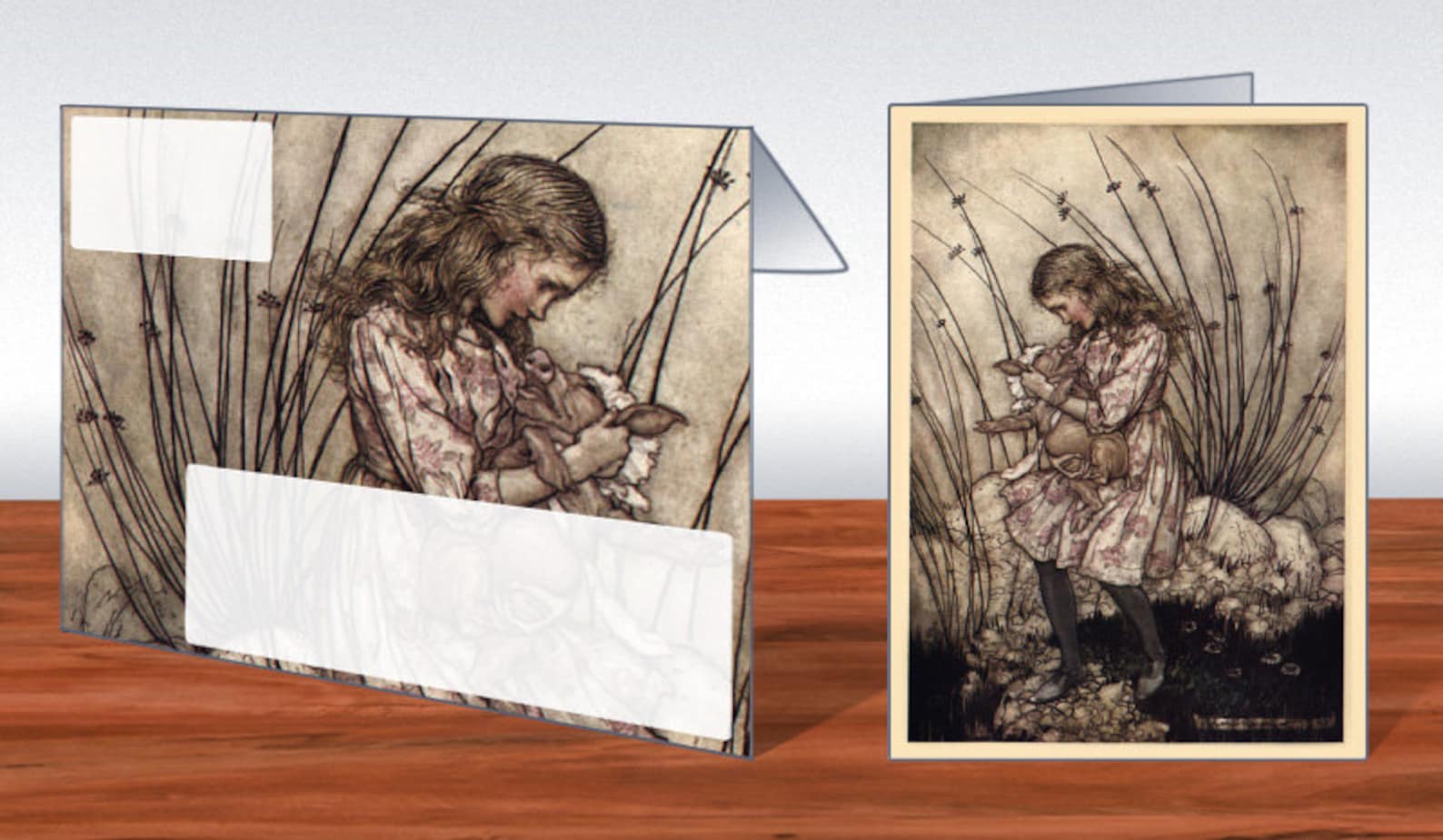 Arthur Rackham Alice in Wonderland Printable Greeting Card and Matching ...
