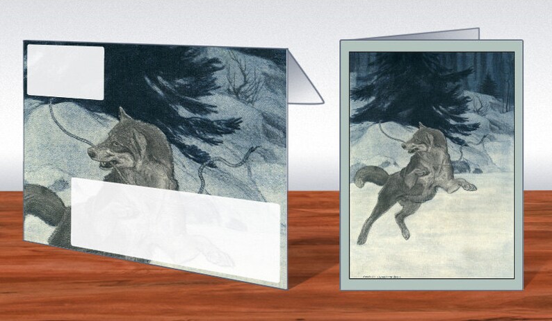 Charles Livingston Bull Printable Greeting Card and Matching Envelope 5-Pack Set-1 image 5