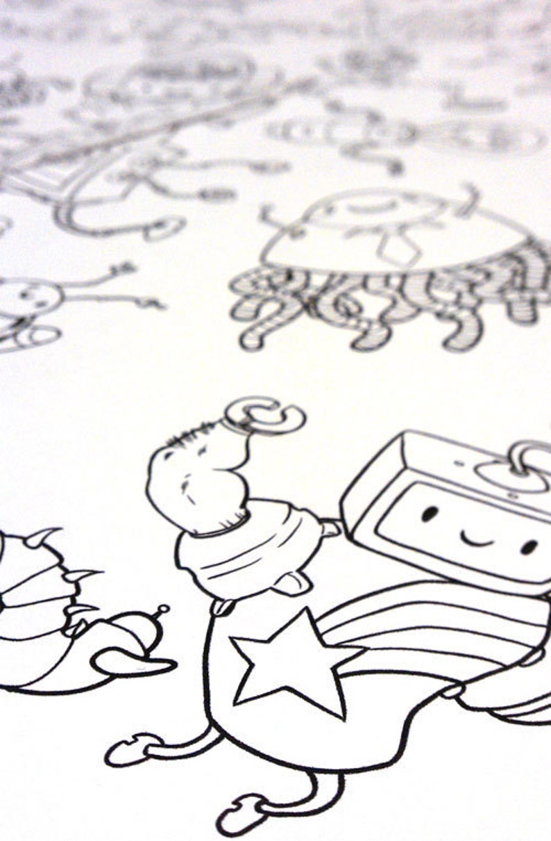 Download Printable Robot Coloring Book with Seamless Repeating ...
