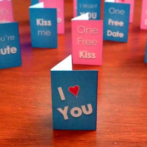 Piccoli biglietti d'auguri facili da STAMPARE - Amore e flirt