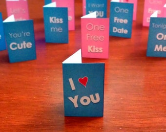 Easy PRINTABLE Tiny Greeting Cards - Love & Flirt