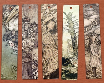 Arthur Rackham Alice in Wonderland 10 Printable Bookmarks Set-2