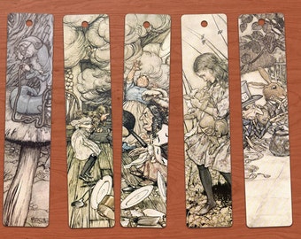 Arthur Rackham Alice in Wonderland 10 Printable Bookmarks Set-1