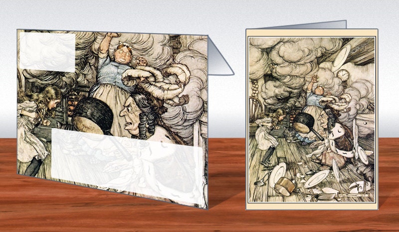 Arthur Rackham Alice in Wonderland Printable Greeting Card and Matching ...