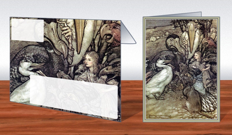 Arthur Rackham Alice in Wonderland Printable Greeting Card and Matching ...