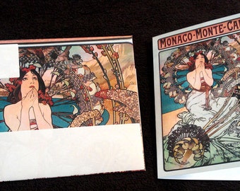 Alphonse Mucha DIGITAL Printable Greeting Card and Matching Envelope 5-Pack Set-02.