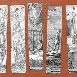 Peter and Wendy or Peter Pan DIGITAL Printable Bookmarks Set of 10. image 1