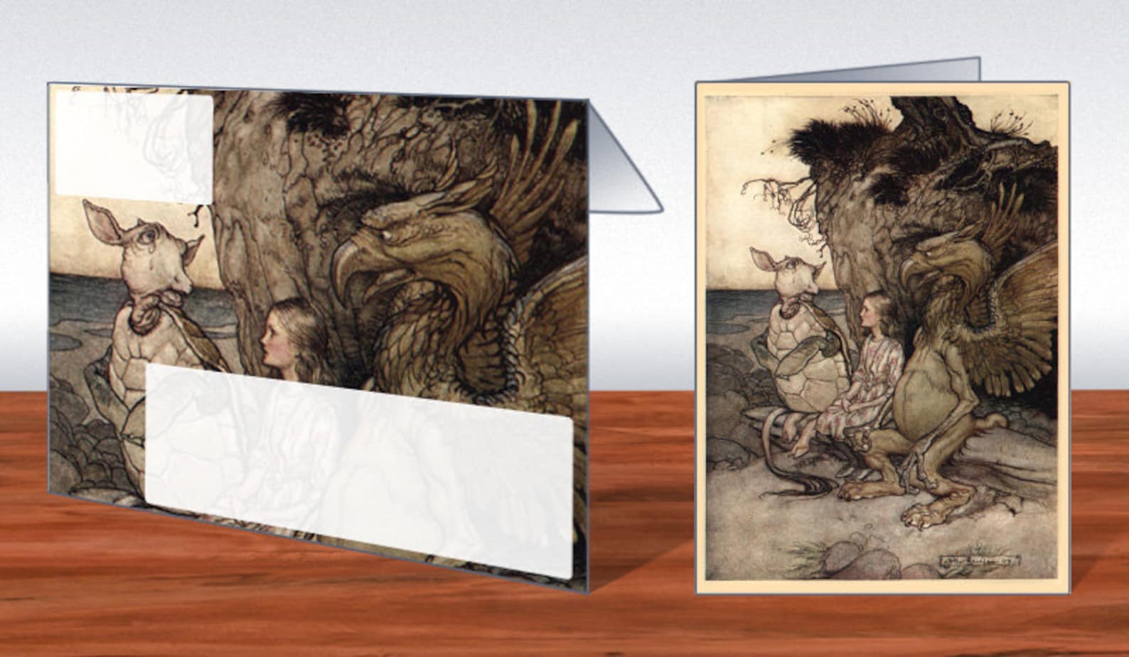 Arthur Rackham Alice in Wonderland Printable Greeting Card and Matching ...