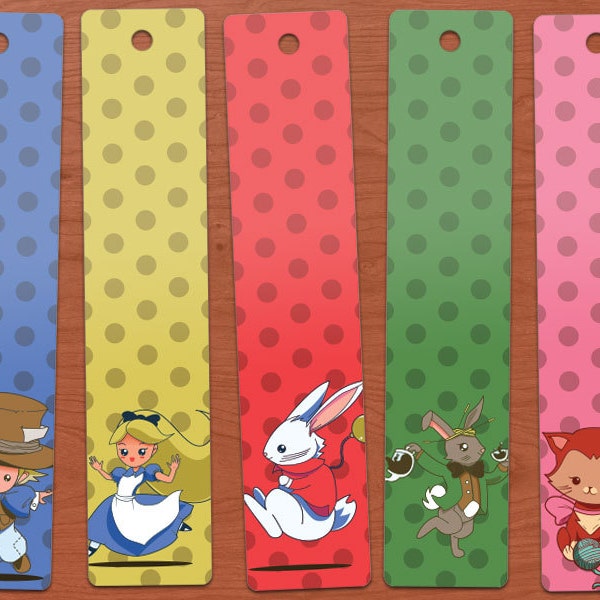 Alice in Wonderland Cute Mad Tea Party Printable Bookmarks
