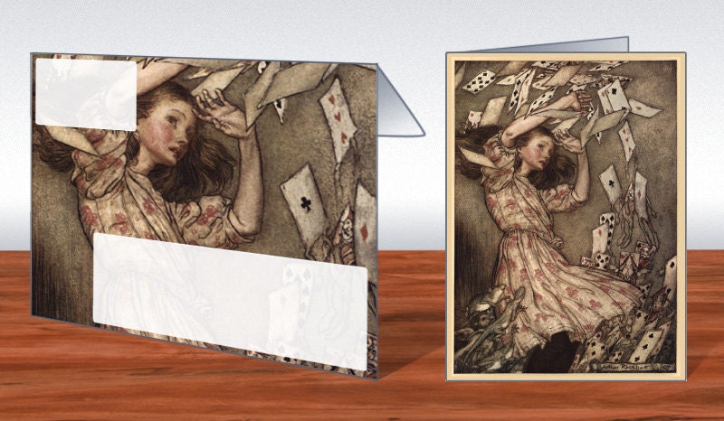 Arthur Rackham Alice in Wonderland Printable Greeting Card and Matching ...