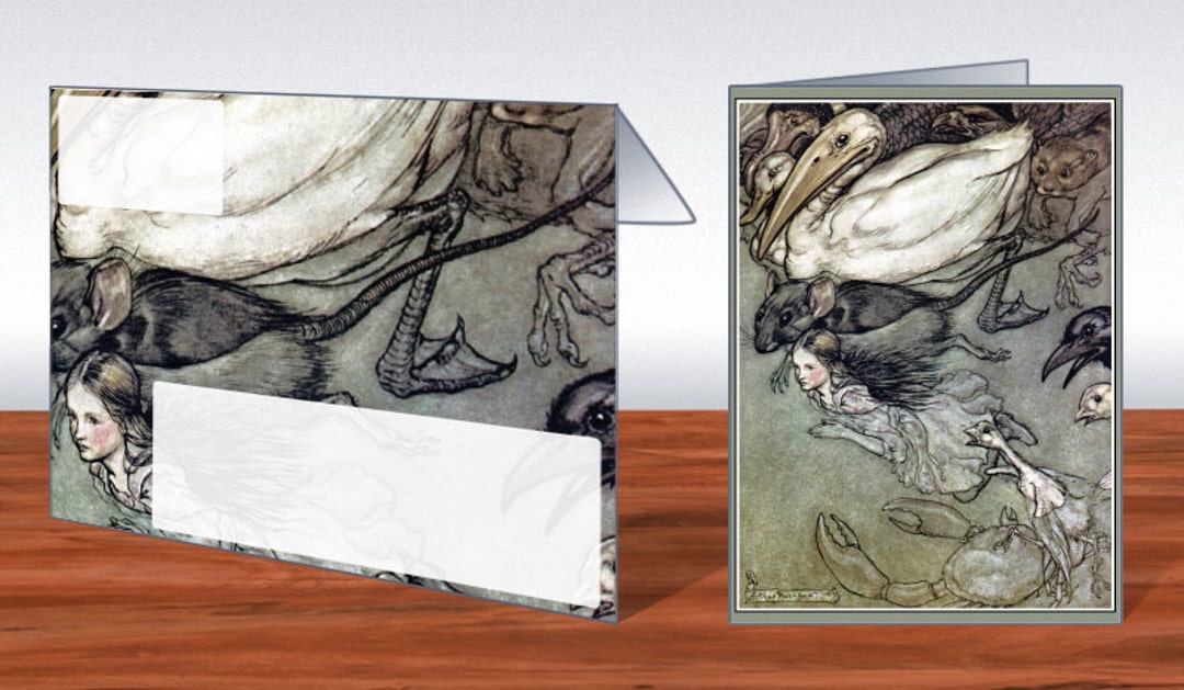 Arthur Rackham Alice in Wonderland Printable Greeting Card and Matching ...