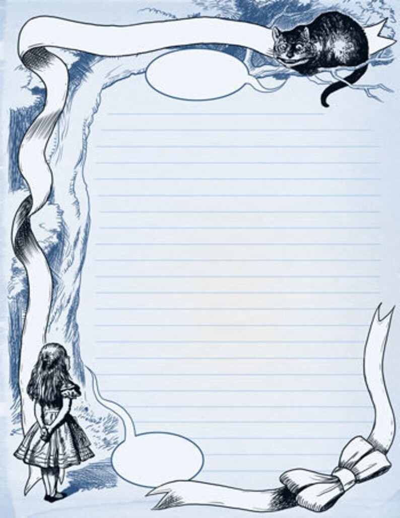 John Tenniel Alice in Wonderland Printable PDF Stationery - Etsy