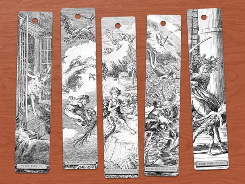 Peter and Wendy or Peter Pan DIGITAL Printable Bookmarks Set of 10. image 2