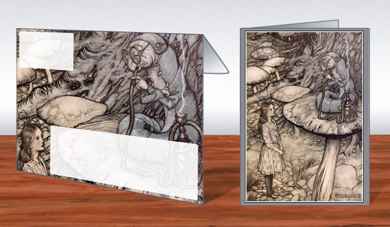 Arthur Rackham Alice in Wonderland Printable Greeting Card and Matching ...