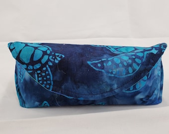 Sunny Glasses Case, Sunglass Case, Sturdy Case, Eyeglass Case, Glasses Case, Batik, Turtles