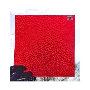 Red Stained Glass Sheets. Beginner, Advanced. Hammered Textured. Diy Suncatchers. Wissmach Transparent. 5"× 8" or 8''x 8"+-