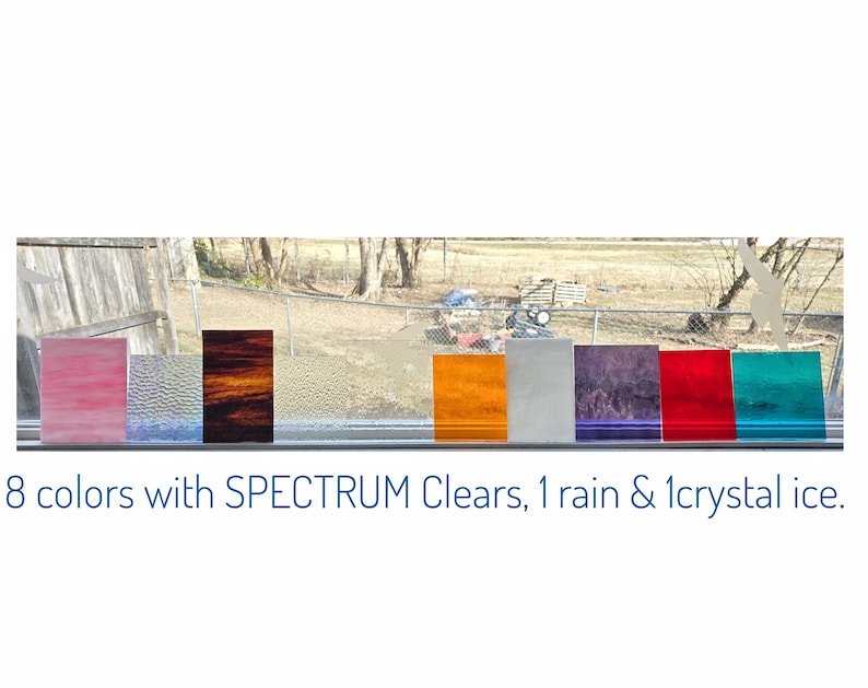 Variety Pack Stained Glass Sheets. Smooth & Textured, diy easy to cut. Wissmach, Spectrum, Misc. Colorful 4"× 6"+- for Suncatcher making. bild 2