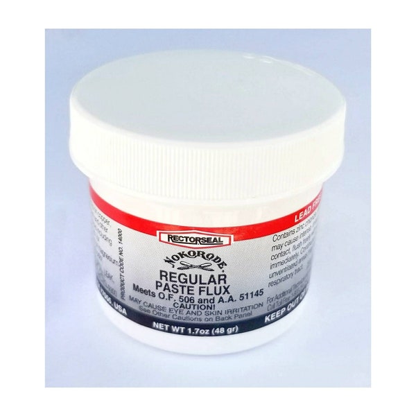 Nokorode Paste Flux. Formulated for Stained Glass, Copper Foil or Came. Lead free metals, wire & decorative soldering.