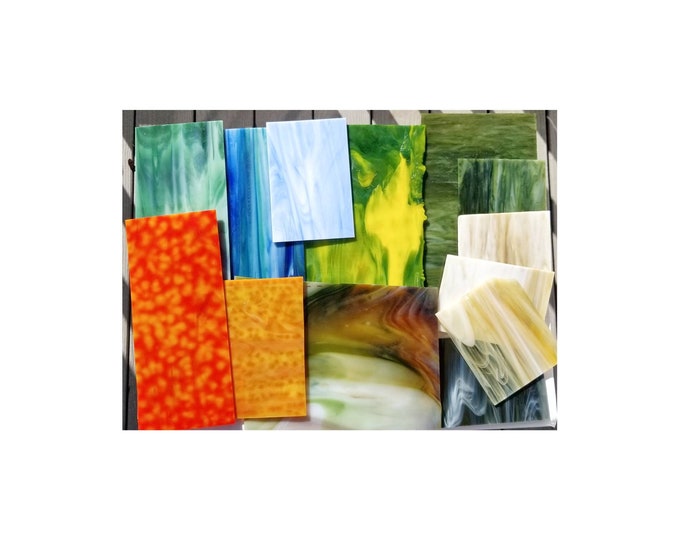 Stained Glass Sheet Pack, Mosaic. Beautiful Color Coordinated for