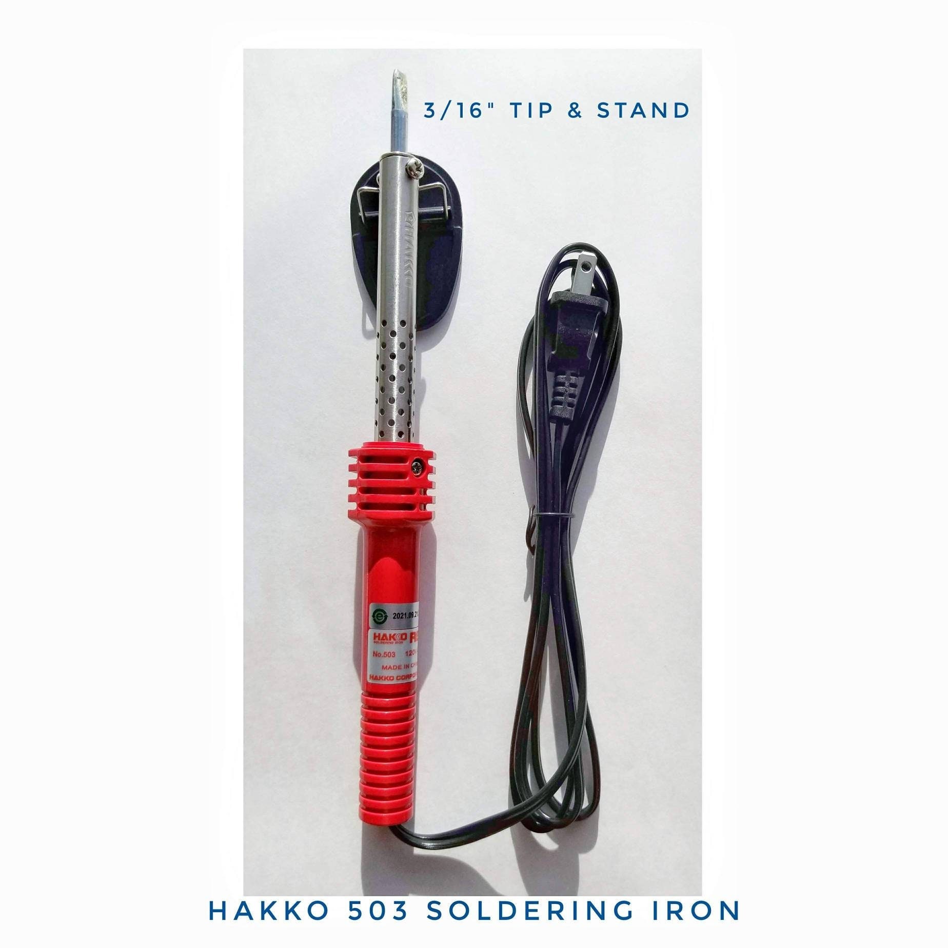 Soldering Iron, Hakko for Stained Glass Art & Jewelry. Stand Holder-rest  Included. 900F Degrees, 3/16 Tip. Great for Copper Foil, Beginner. 