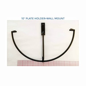 Round Stand, Plate Holder, Wall Mounted Matte Black Finish, 10&quot; Frame for Fused Glass Discs or Stained Glass Projects. Display for Wall Art.