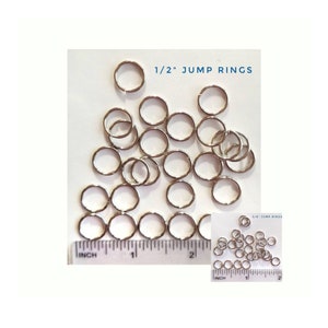 Stained Glass Wire Rings for Suncatchers & Small Panels. Tinned Copper 16g. These will accept solder very well. 25 Jump Rings, 1/2&quot; or 1/4&quot;.