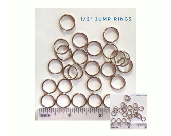 Stained Glass Wire Rings for Suncatchers & Small Panels. Tinned Copper 16g. These will accept solder very well. 25 Jump Rings, 1/2" or 1/4".