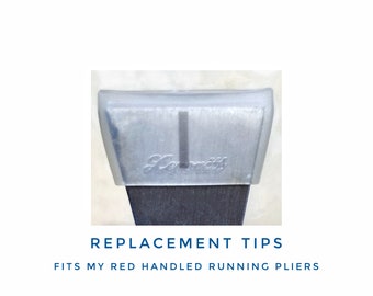 Replacement Tips for Stained Glass Running Pliers. These fit the Red Handled Pliers offered in my shop. Choose 3 or 6  pair.