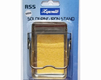 Soldering Iron Tip Cleaner & Stand. Stained glass accessory. Sponge with Iron holder, for cooling, cleaning. Free shipping US.