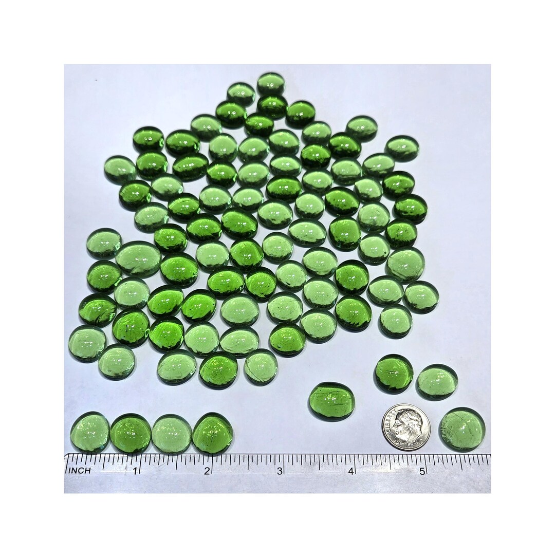 Light Green Glass Nuggets for Stained Glass. 70+ Small Flat