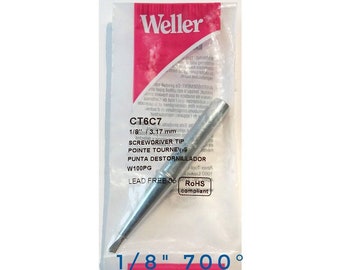 Soldering Iron Tip for Stained Glass, Jewelry Making, Wire or Metal Art Built-in temperature control 1/8" for Weller 100PG Iron