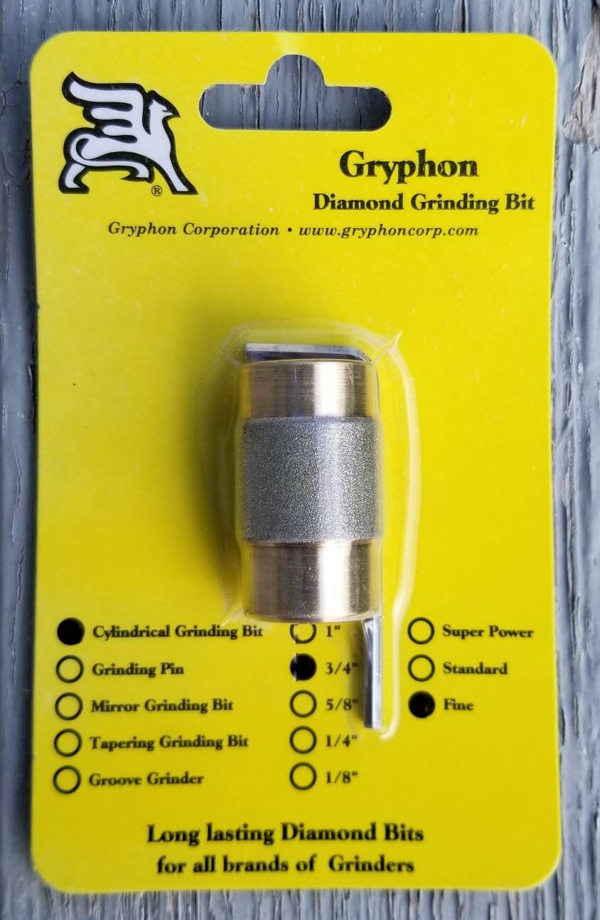 Gryphon, Grinding Head. FINE Grit. Replacement for Stained Glass Grinders.  Fits Inland, Glastar & Gryphette Grinders. 3/4 FINE Grit. -  Denmark