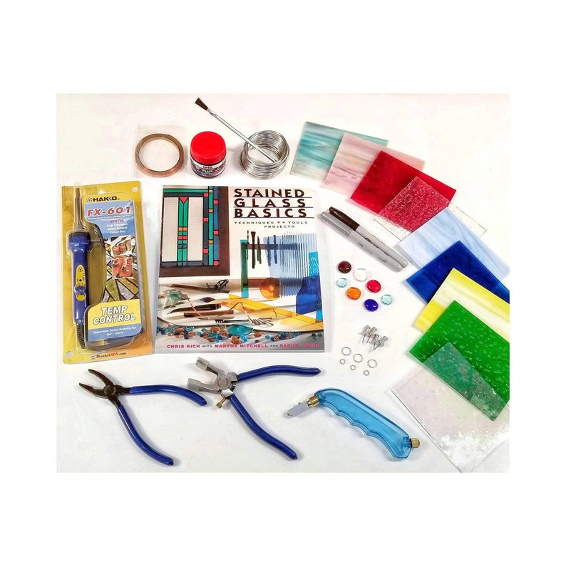 Stained Glass Beginner Tool Kit With Hakko Soldering Iron Etsy