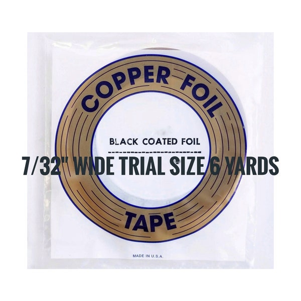 Black Backed Foil, Copper Tape 7/32". Stained Glass Jewelry, Photo Charms, Pressed Flowers. Edco Brand. Choose Trial Size, 1 roll or 2 rolls
