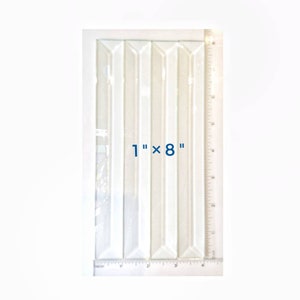 1&quot;× 8&quot; Glass Bevels, Rectangle. Stained Glass Strips, Clear Border Pieces. Sets of 8 or 16. Edge your glass with Bevels, a nice elegant look
