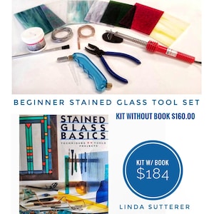 Beginner Stained Glass Kit. Soldering & Cutting Tool Set. Carbide Cutter, Hakko 503 Red Iron, Pliers, Book, Glass Sheets, Fun Accessories.
