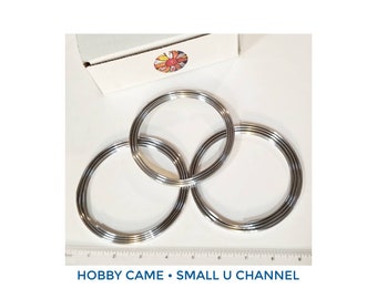 Hobby Came, Small U Channel Metal Came for edging suncatchers, 3 or 6 strips each 47" long, no kinks. Shipping included.