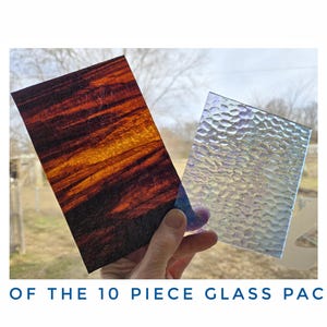 Variety Pack Stained Glass Sheets. Smooth & Textured, diy easy to cut. Wissmach, Spectrum, Misc. Colorful 4"× 6"+- for Suncatcher making. bild 3