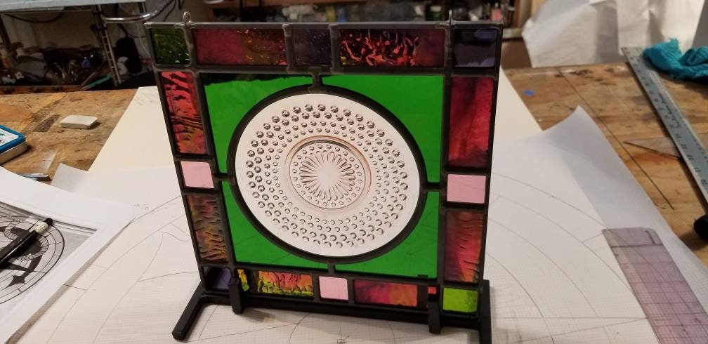 12 Square Wrought Iron Glass Art Display Stand