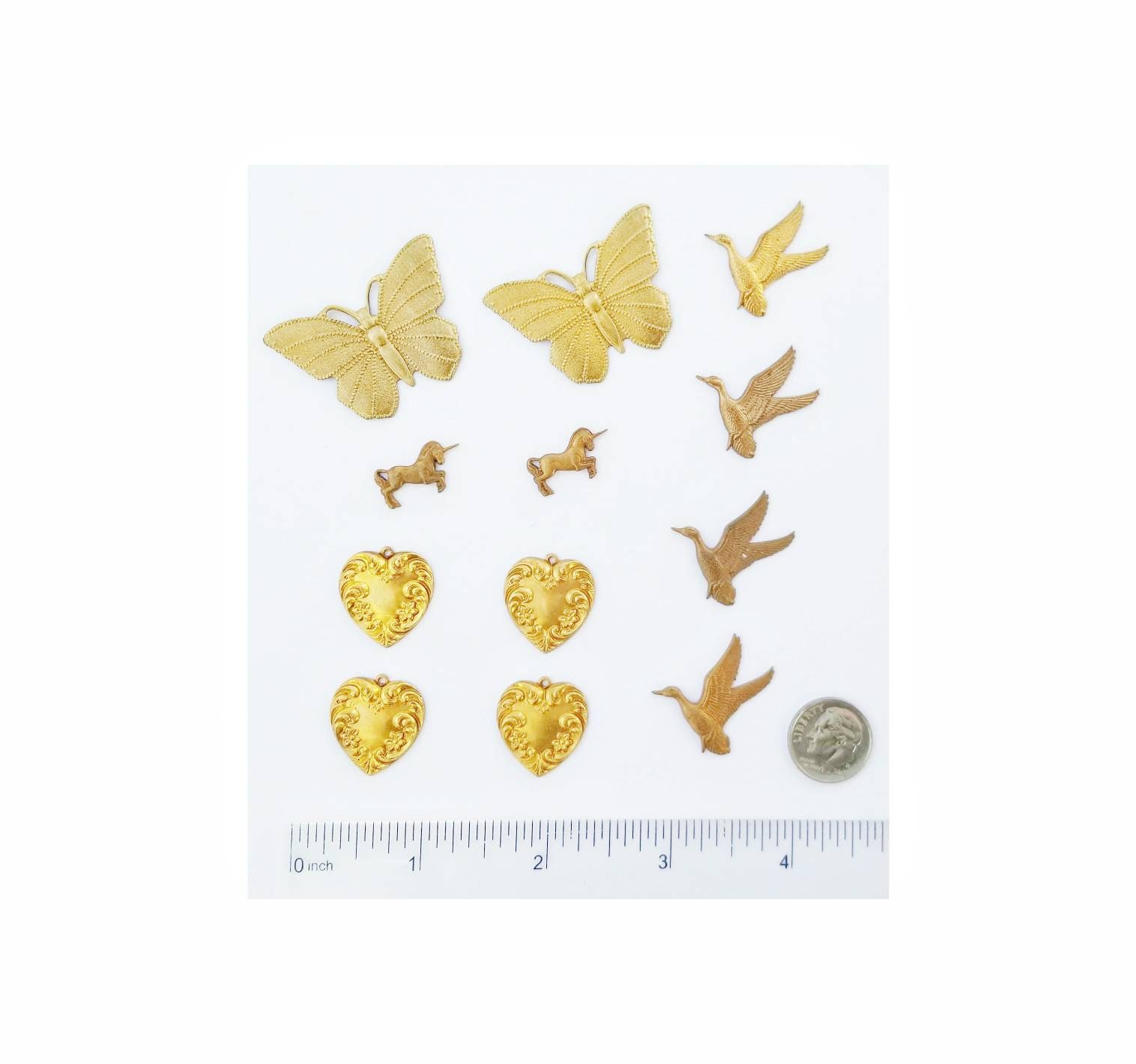 FASHEWELRY 48Pcs Rainbow Stainless Steel Butterfly Charms Filigree Tree