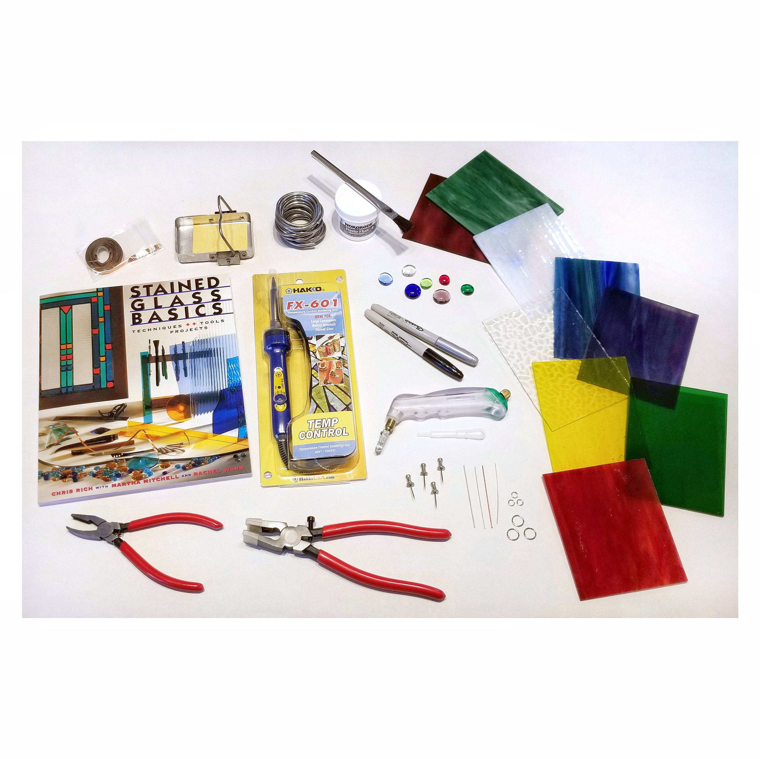 Stained Glass Beginner Tool Kit With Hakko Soldering Iron, Palm
