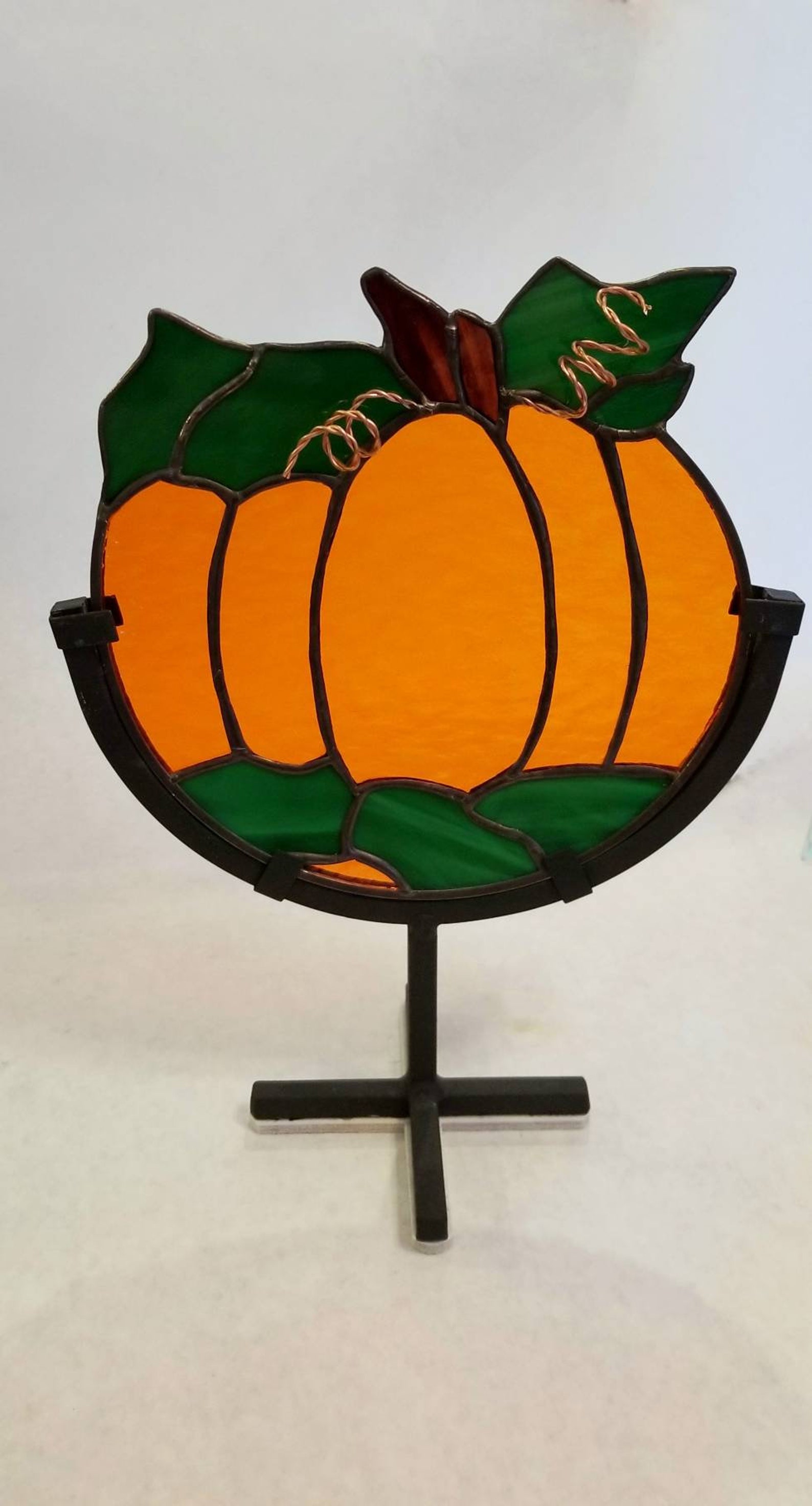 Round Stand for Stained Glass Display Black Metal Wrought Iron Etsy UK