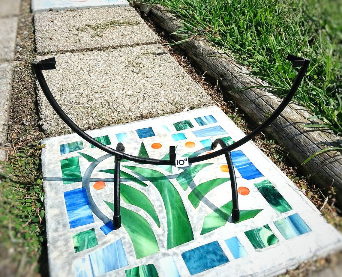 Round Stand for Stained Glass Display Black Metal Finish Etsy